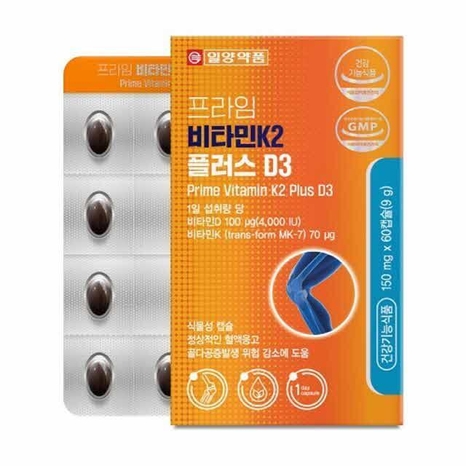 일양약품 프라임 비타민K2 플러스 D3 150mg x 60캡슐