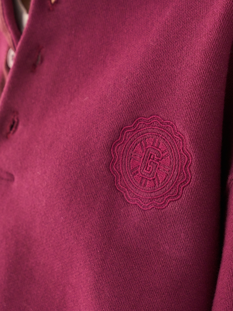 Minimal Polo Sweatshirt _ Burgundy