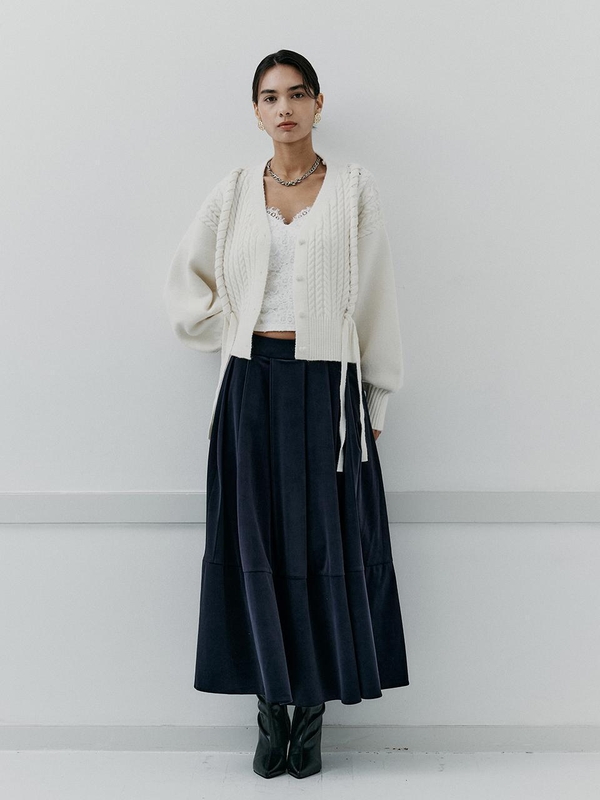 IT_Velvet winter banding skirt_2color