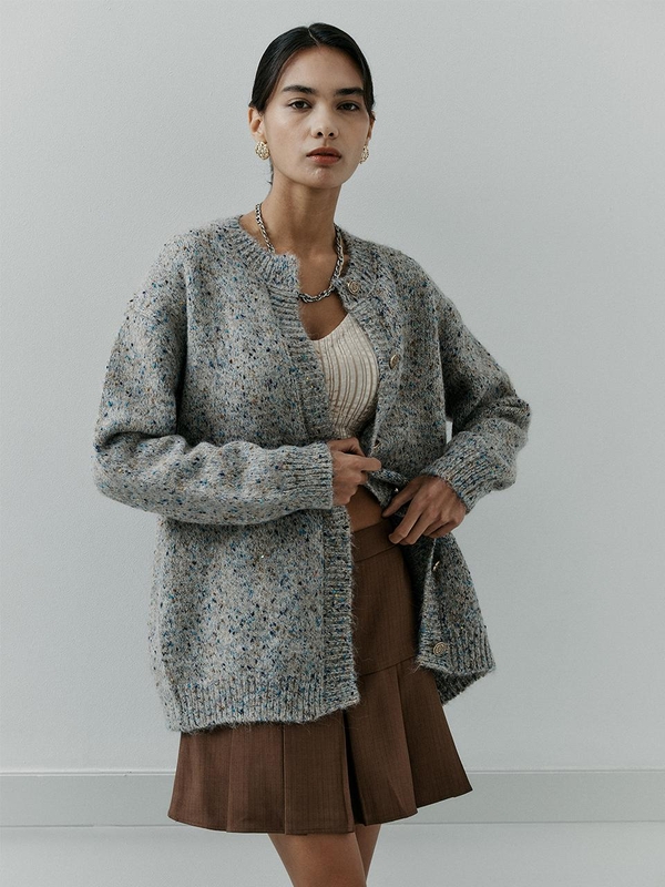 IT_Round sequins knit cardigan