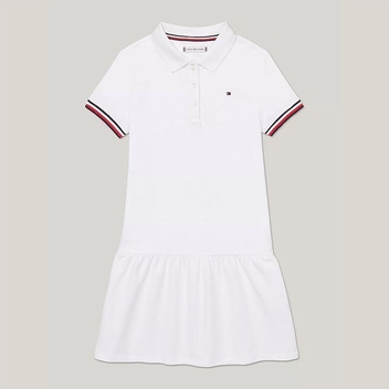 타미힐피거 걸즈 Tipped Polo 반팔드레스 White