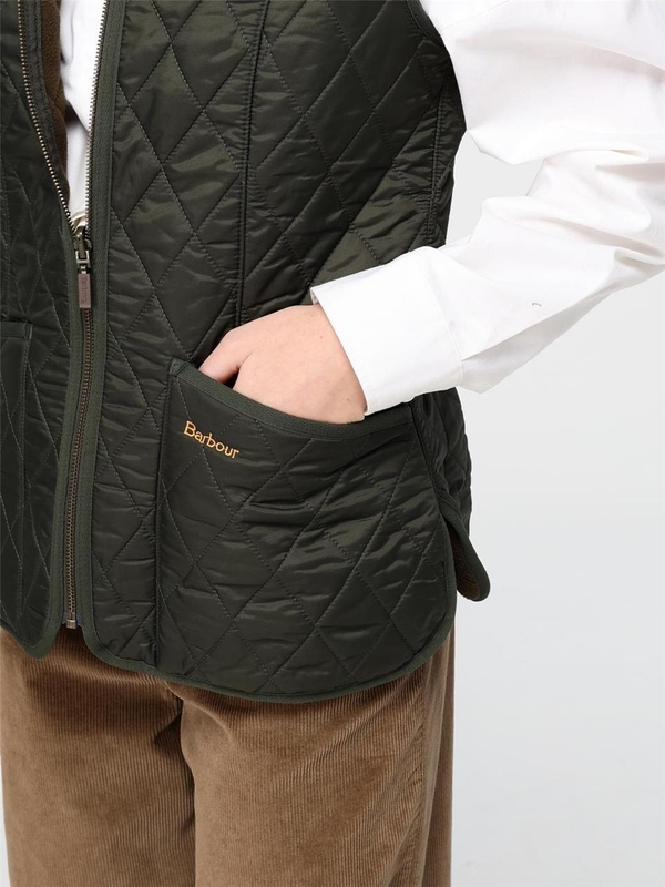 바버 FW24 Barbour Quilted Nylon Vest LLI0003 OL71 Green