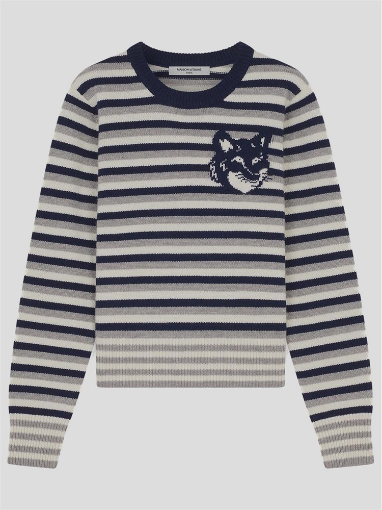 메종 키츠네 FW24 Maison Kitsune Knit NW00804KM0329B481 Navywhite