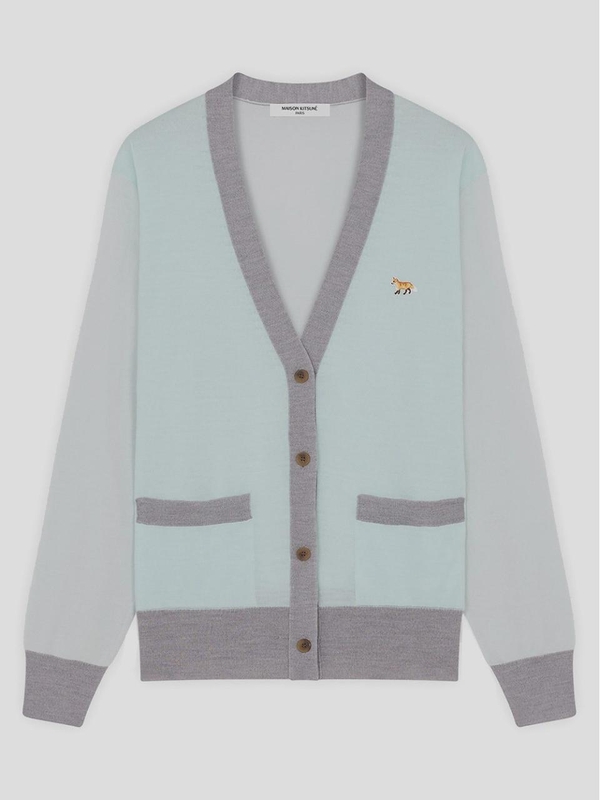 메종 키츠네 FW24 Maison Kitsune Cardigan MW00505KT1036P305 Peppermint