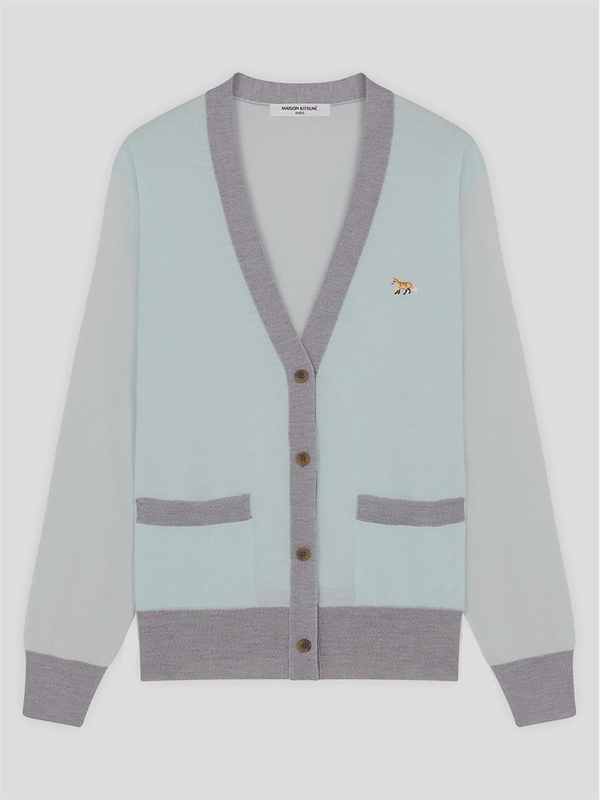 메종 키츠네 FW24 Maison Kitsune Cardigan MW00505KT1036P305 Peppermint