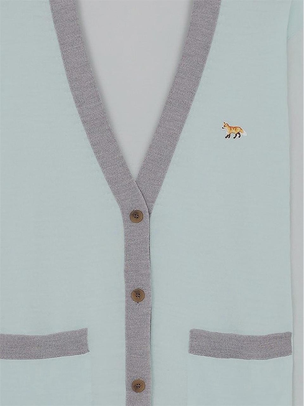 메종 키츠네 FW24 Maison Kitsune Cardigan MW00505KT1036P305 Peppermint