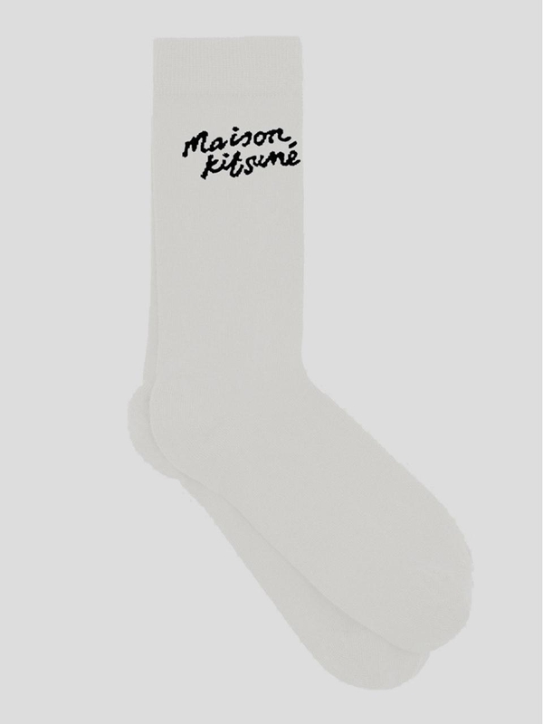 메종 키츠네 FW24 Maison Kitsune Sock MM06424KT0014P100 White