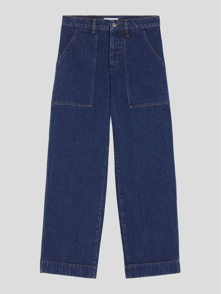 메종 키츠네 FW24 Maison Kitsune Jeans NM01108WW5023P471 Washedindigo