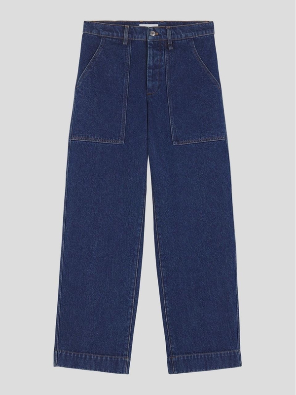 메종 키츠네 FW24 Maison Kitsune Jeans NM01108WW5023P471 Washedindigo