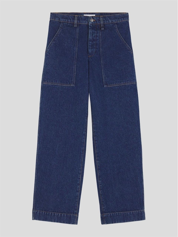 메종 키츠네 FW24 Maison Kitsune Jeans NM01108WW5023P471 Washedindigo