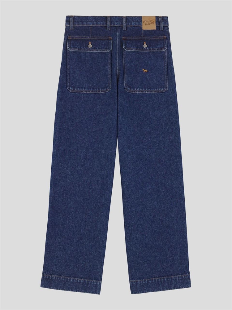 메종 키츠네 FW24 Maison Kitsune Jeans NM01108WW5023P471 Washedindigo