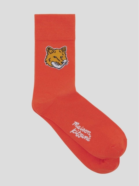 메종 키츠네 FW24 Maison Kitsune Sock NM06405KT0010P641 Strawberry