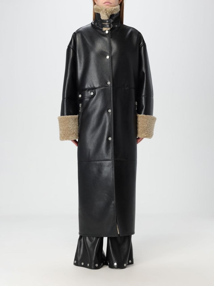 나누슈카 FW24 Nanushka Womens Coat NW24FWOW38370 CORNSTALK/BLACK Black