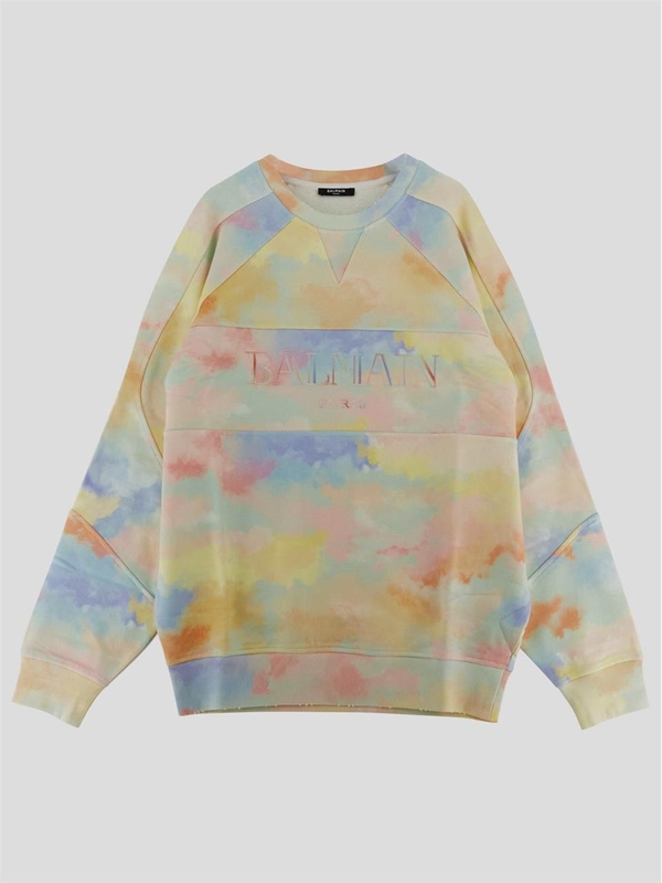 발망 FW24 Balmain Sweatshirt DH1JS118GD65AAY Multipastel