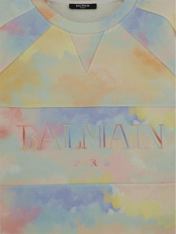 발망 FW24 Balmain Sweatshirt DH1JS118GD65AAY Multipastel