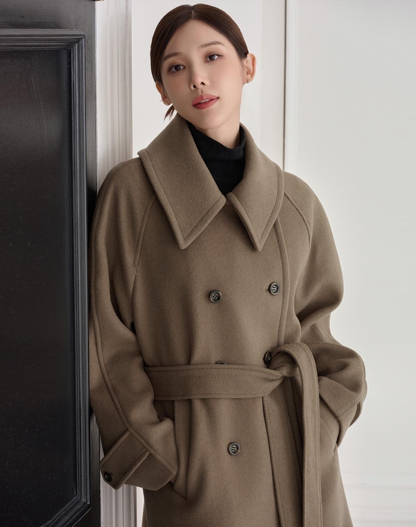 WIDE COLLAR WOOL HALF COAT COCOA 와이드 카라 울 하프 코트 코코아