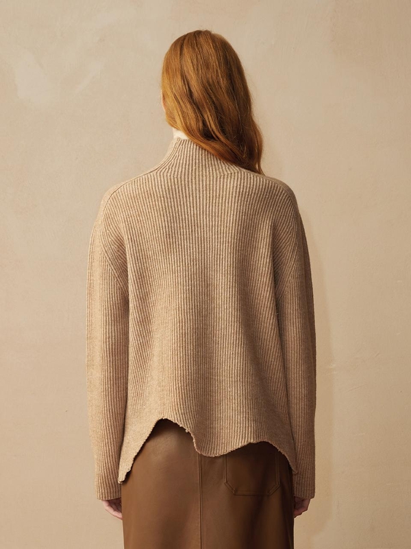 BA_Irregular hem wool knit sweater