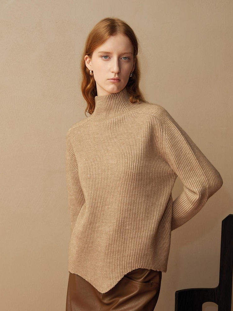 BA_Irregular hem wool knit sweater