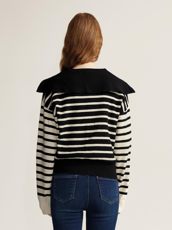 BA_Striped semi overfit knit sweater