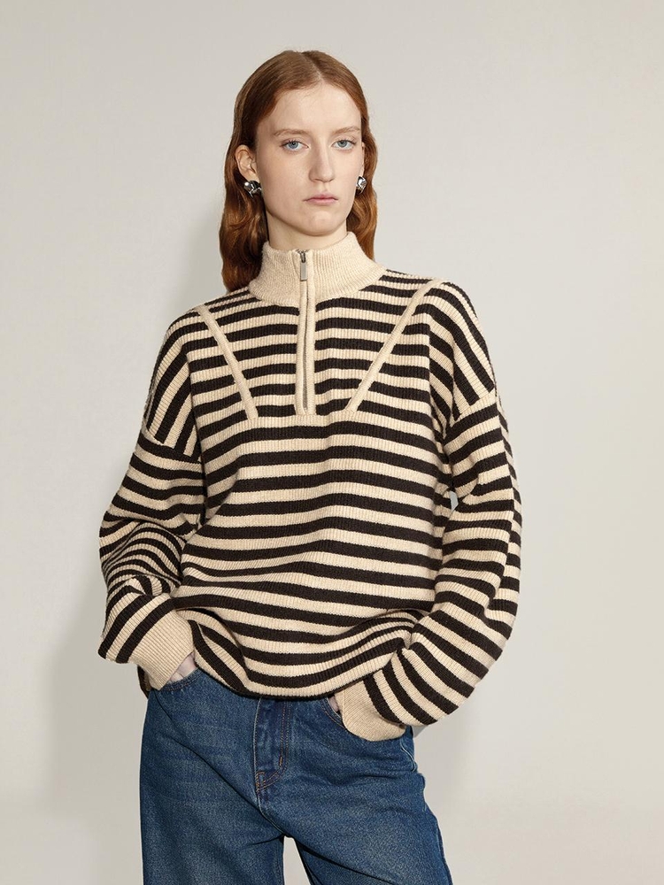 BA_Vintage striped wool knit sweater