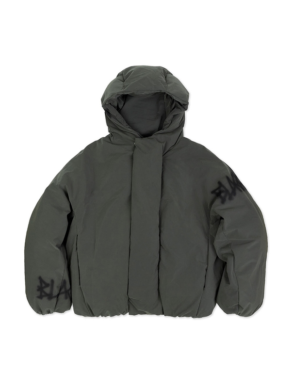 BBD Graffiti Logo Hidden Cuff Puffer Jacket (Khaki)