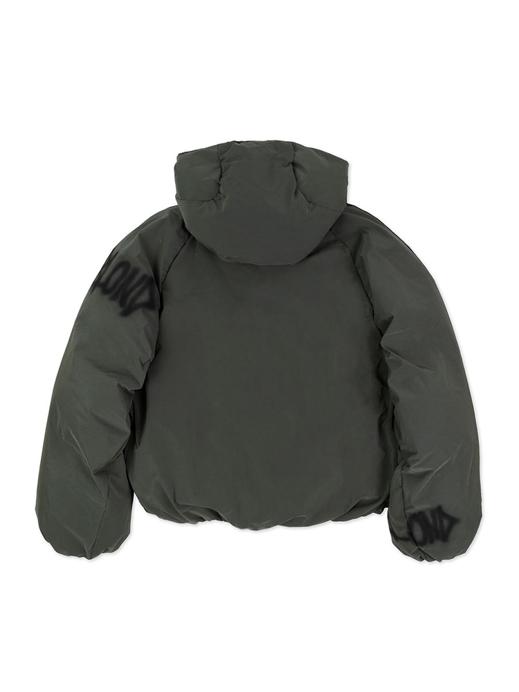 BBD Graffiti Logo Hidden Cuff Puffer Jacket (Khaki)