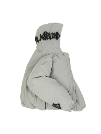 BBD Graffiti Logo Hidden Cuff Puffer Jacket (Sage Gray)