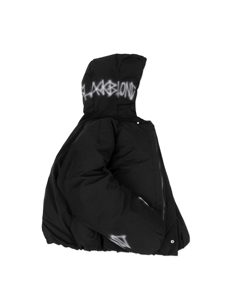 BBD Graffiti Logo Hidden Cuff Puffer Jacket (Black)