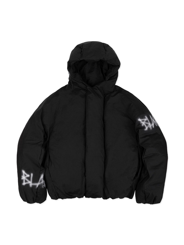 BBD Graffiti Logo Hidden Cuff Puffer Jacket (Black)