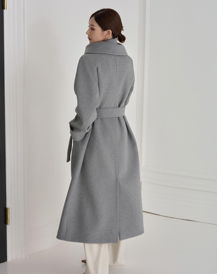 COLLAR POINT WOOL LONG COAT GRAY 카라 포인트 울 롱 코트 그레이