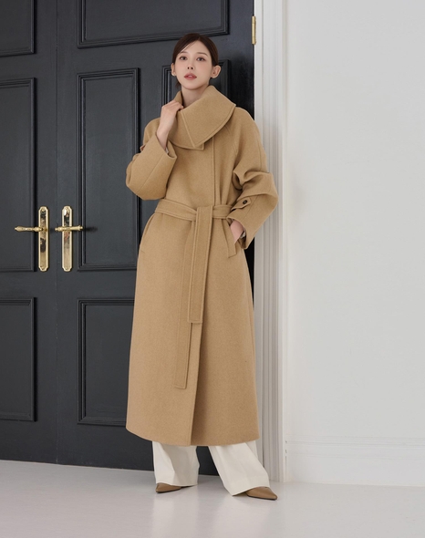 COLLAR POINT WOOL LONG COAT BEIGE 카라 포인트 울 롱 코트 베이지