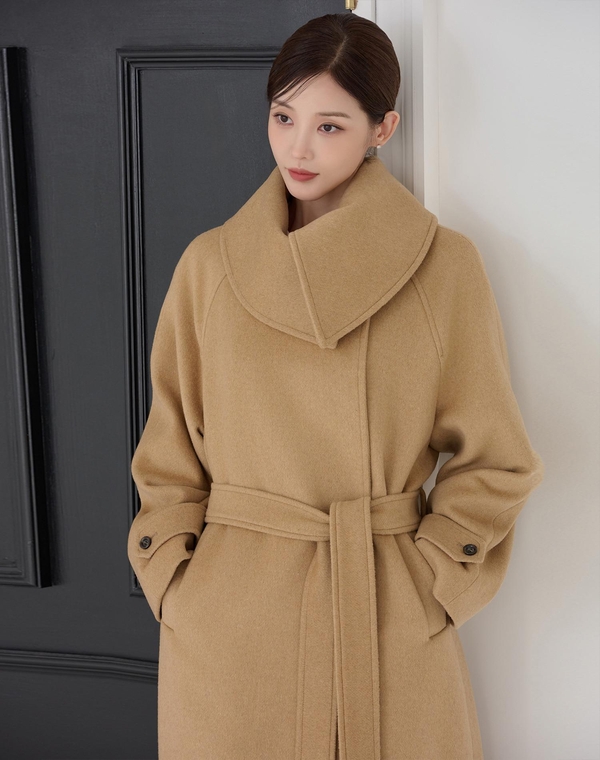 COLLAR POINT WOOL LONG COAT BEIGE 카라 포인트 울 롱 코트 베이지