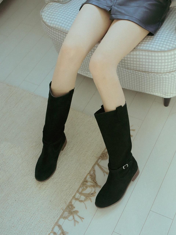 ljh7087 classic belted long boots _ 2colors