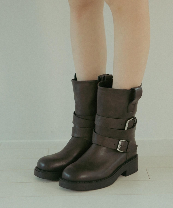 ljh1028 belted middle boots _ 2colors