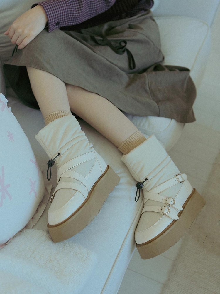 ljh5010 Platform padding ankle boots _ 2colors