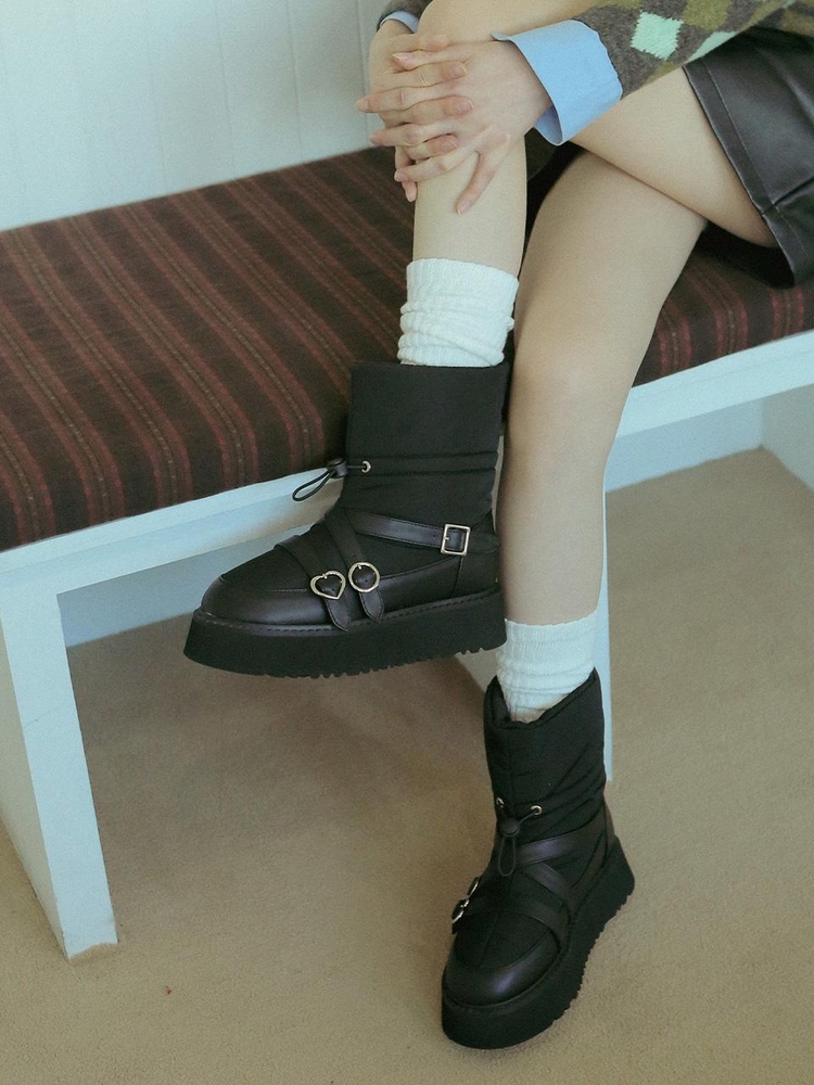 ljh5010 Platform padding ankle boots _ 2colors