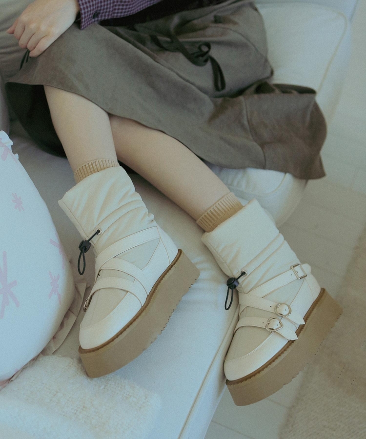 ljh5010 Platform padding ankle boots _ 2colors