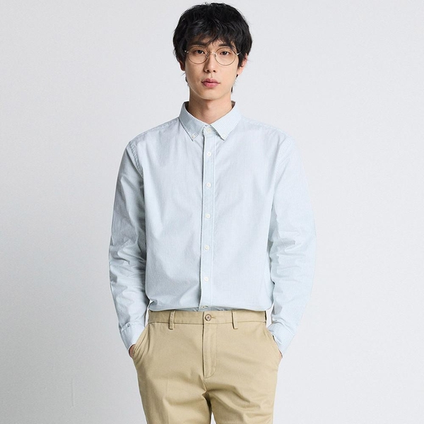 Compact Stretch Oxford_그린 스트라이프 (Easy Fit)