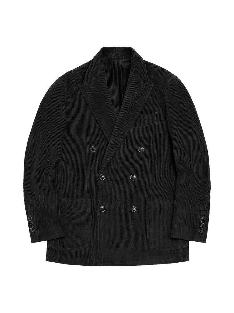 6B Corduroy Washed Double Jacket (Black)