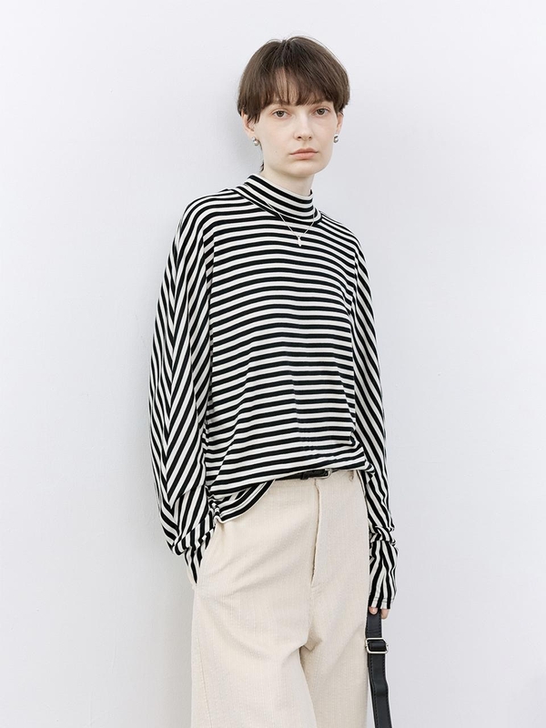 TG_Striped half neck top_3color