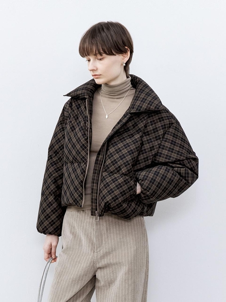 [12/04예약배송]TG_Vintage plaid down jacket