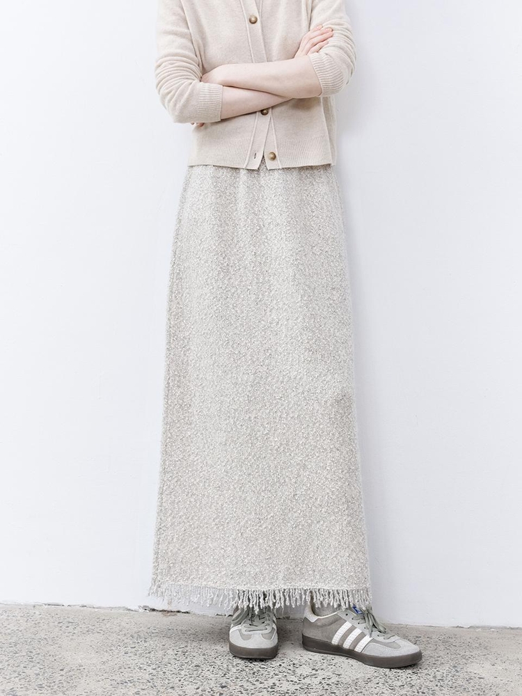 11/27 예약배송_TG_Yarn tassel knit skirt_2color