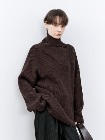 TG_Cross turtleneck knit top_2color