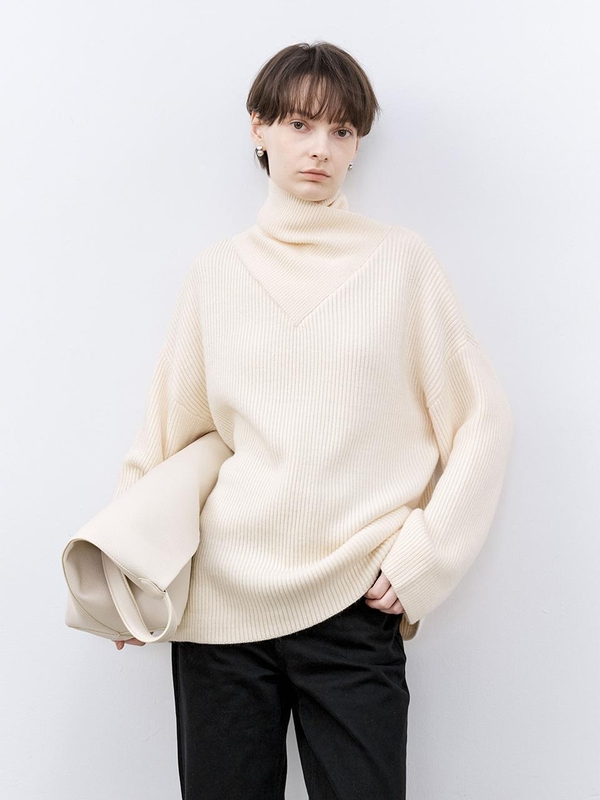 TG_Cross turtleneck knit top_2color