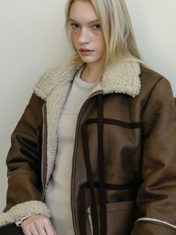 ANGORA LAYERED T-SHIRTS / BEIGE