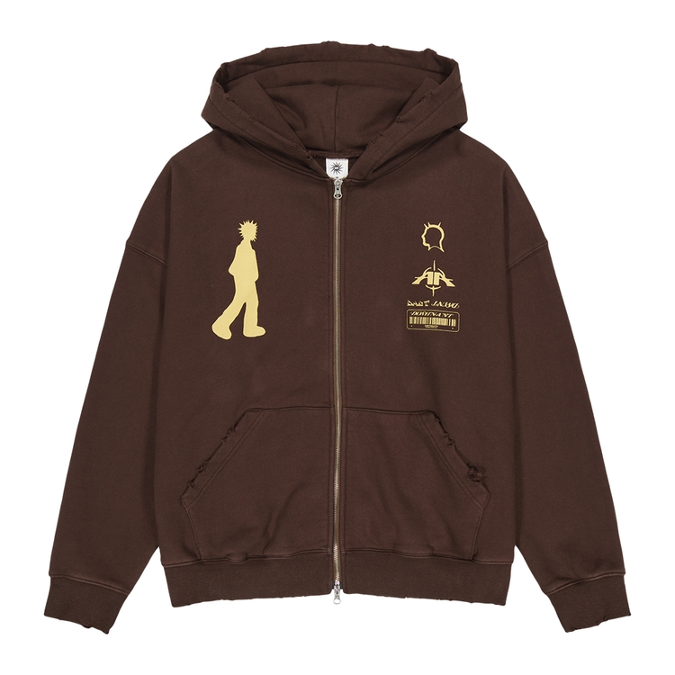 [Heavy Cotton]Believe Vintage Bio Washing Hoodie Zip-Up_Brown