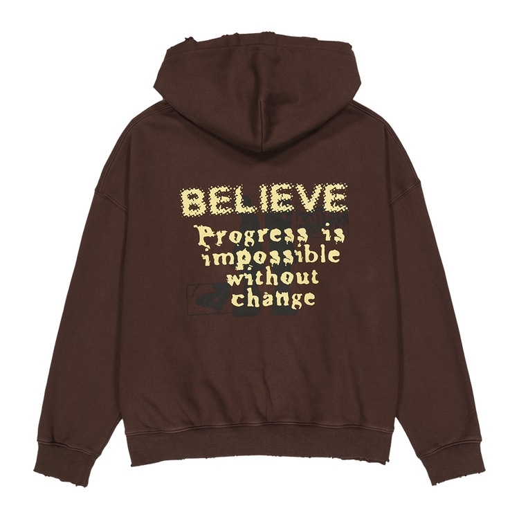 [Heavy Cotton]Believe Vintage Bio Washing Hoodie Zip-Up_Brown