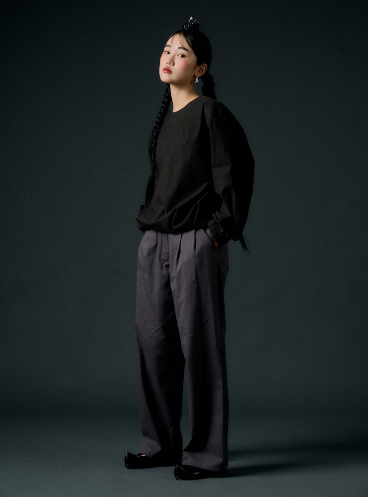 Ordinary wide pants (charcoal)