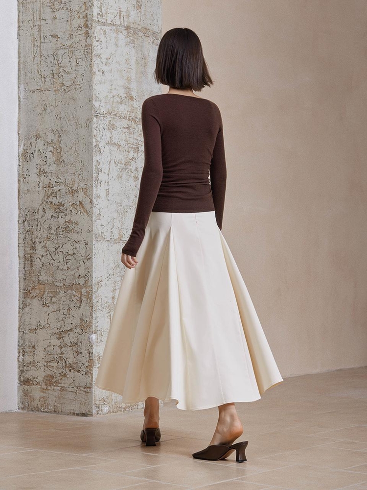 YY_Temperament pleated draped skirt