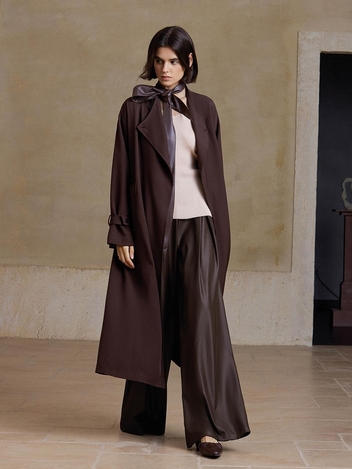 YY_Belted brown trench coat